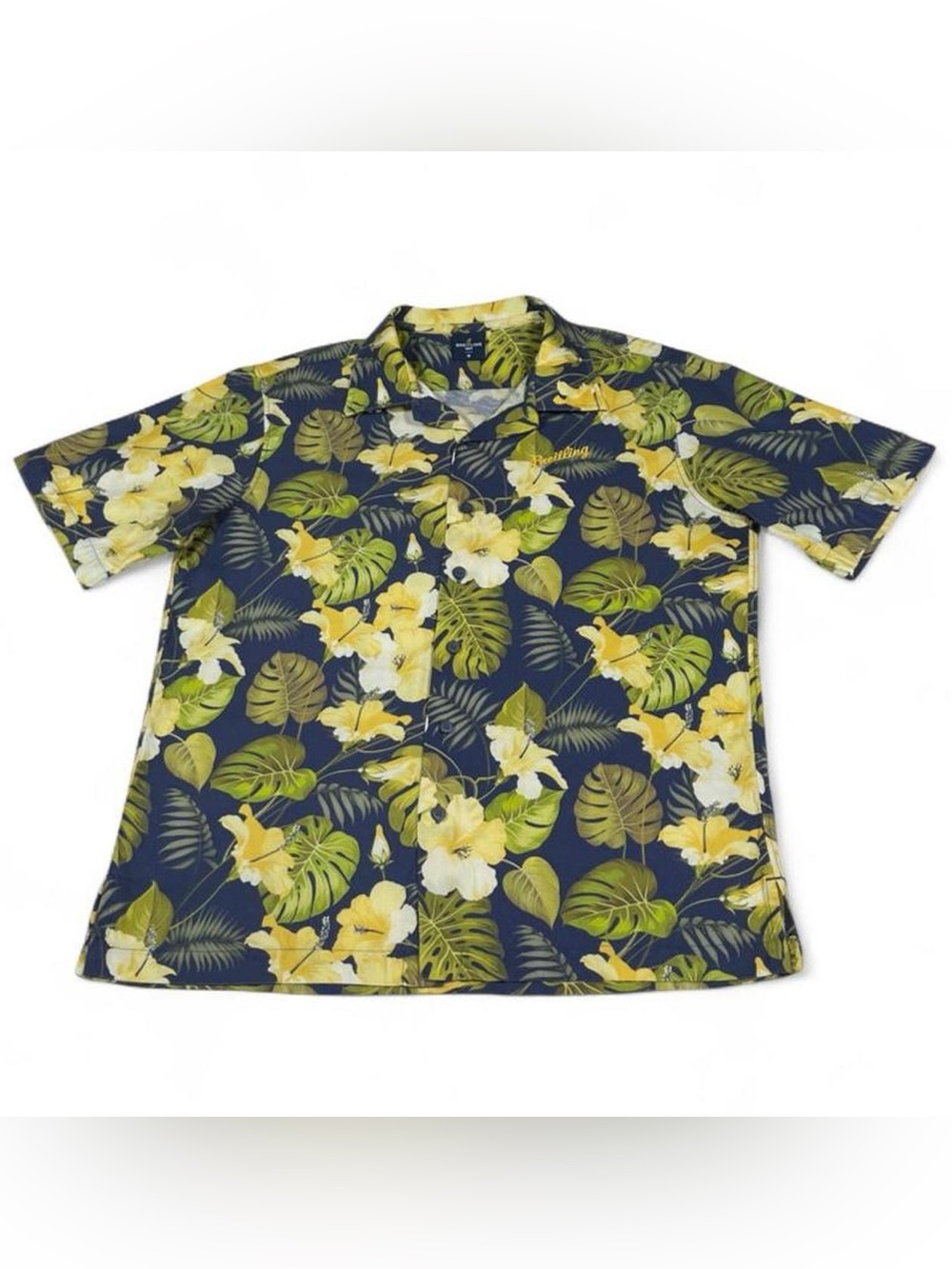 NWOT! Breitling 1884 Navy Hawaiian Floral S/S Shirt Men’s Size M Resortwear